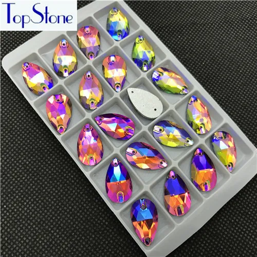 TopStone, много цветов, хрустальные стразы для шитья, пришивные камни, стекло для платьев, ювелирных изделий