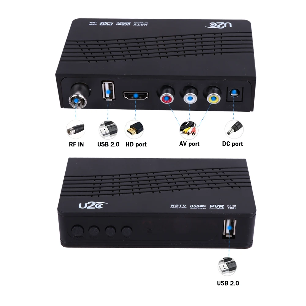 U2C DVB 115 T2 HDMI 1080P 4K tv Stick Поддержка Английский Испанский Русский ТВ приемник с пультом дистанционного управления