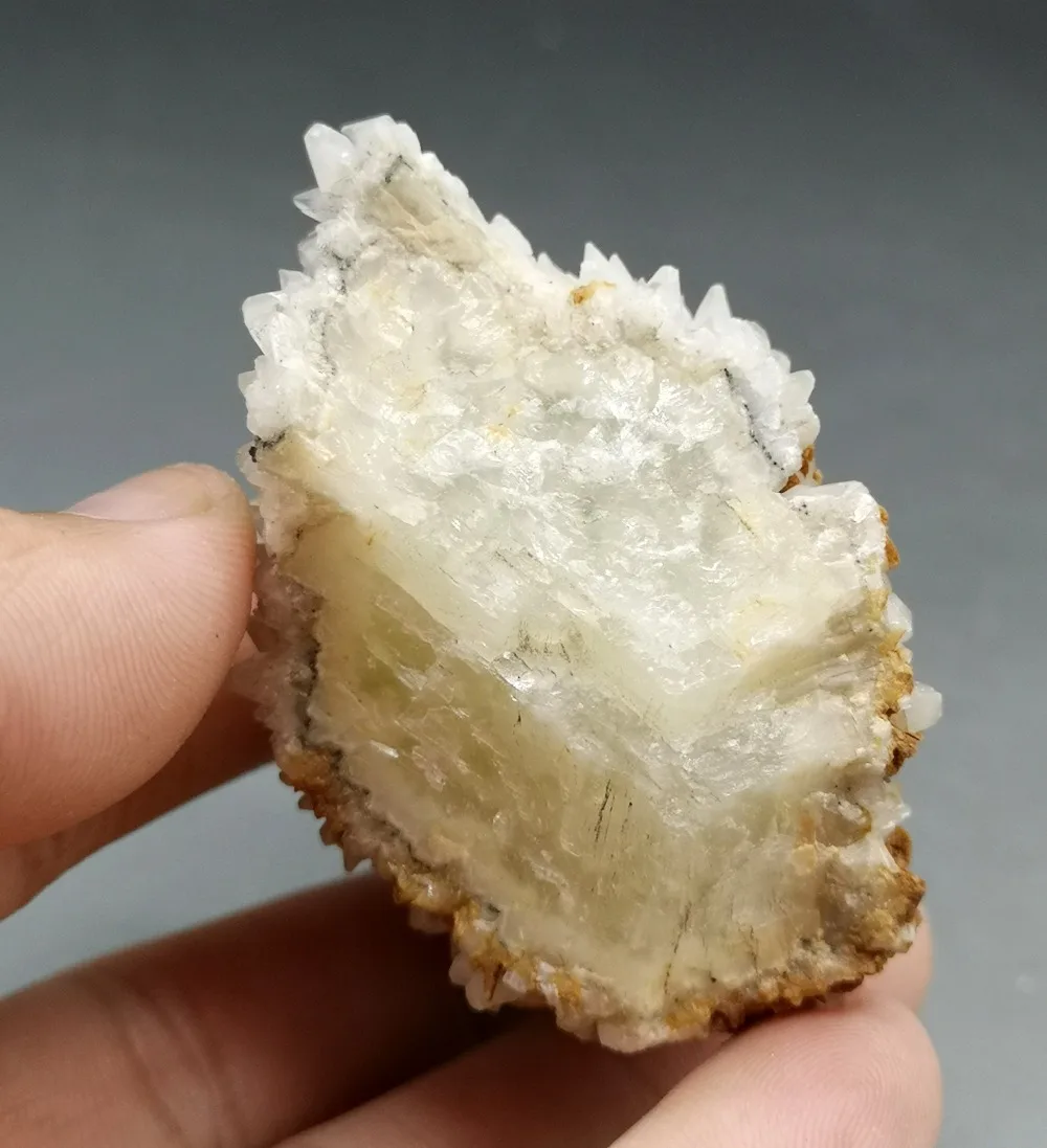 102g Natural calcite crystal cluster and dolomite symbiotic mineral specimens natural rough specimen stone | Дом и сад