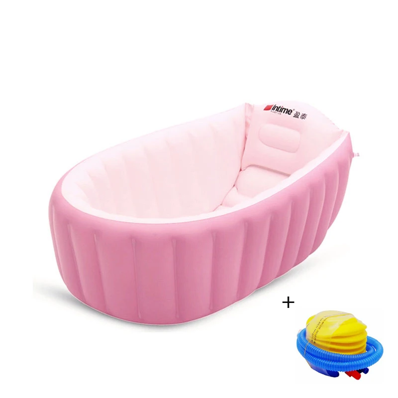 Портативная надувная ванна, детская ванночка, подушка, сохраняющая тепло, Складная портативная ванна с воздушным насосом, бесплатный подар... от AliExpress WW