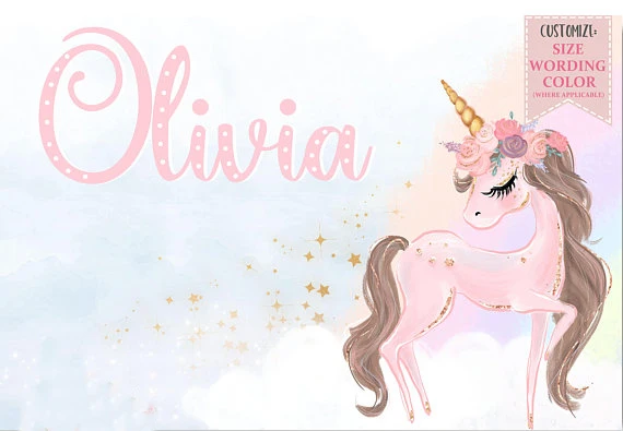 Виниловый фон для студийной фотосъемки с изображением цветка единорога на день