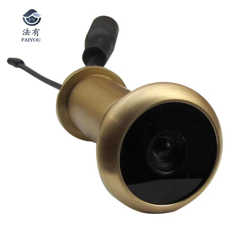 3RDEYE 5.8G Wireless Door Peephole Camera Lens Pure Brass Material 13.8mm Diameter 90 Degree VOA And 0.008lux 1080P