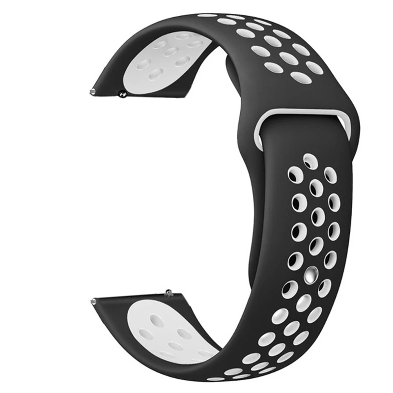 Мягкий силиконовый ремешок для часов samsung Galaxy Watch Active Band Galaxy 42 мм ремешок классический S2 спортивный 20 мм быстросъемный ремешок для часов - Цвет ремешка: Black White