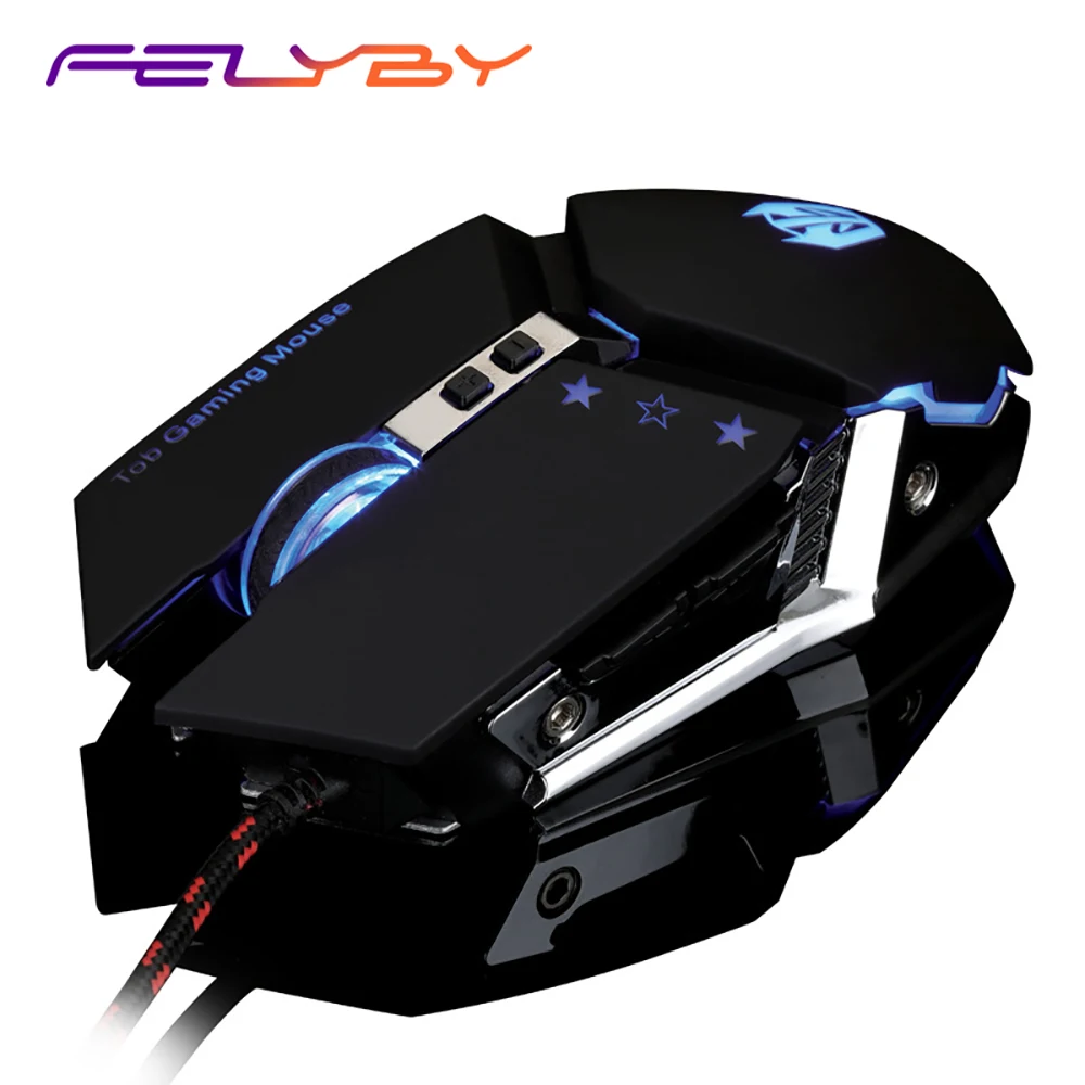 FELYBY T06 профессиональная Механическая Проводная металлическая игровая мышь для