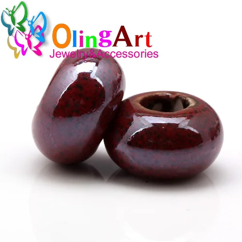 TCZLG 14MM 09 12PCS OlingArt 14x9 мм 12 шт Разноцветные гальванические керамические бусины с большим отверстием для DIY европейских браслетов Изготовление ювелирных ожерелий - Цвет: TCZLG 14MM 09 12PCS
