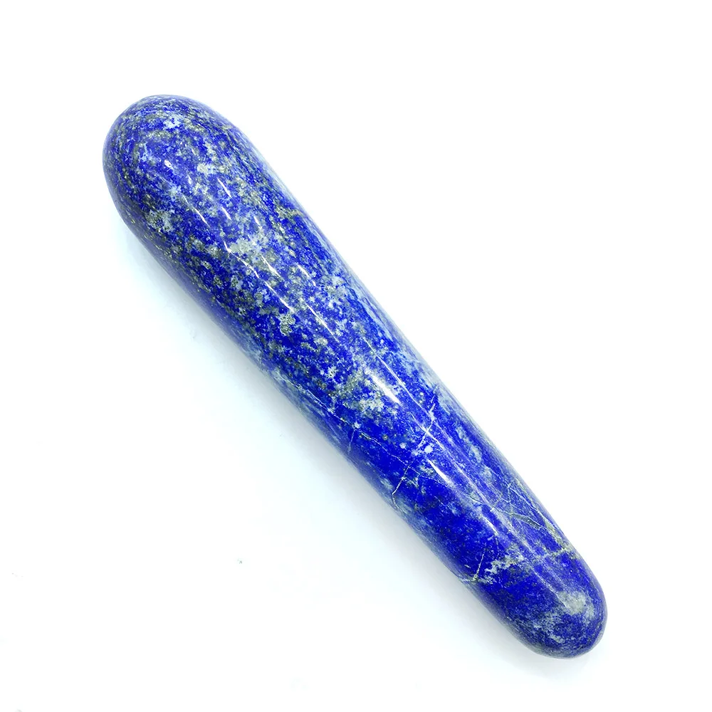 lapis lazuli Натуральный кварц Кристальный массаж палочка розовый кварц Массажная палочка Большой целебный Кристалл Камень иони Массажная палочка как подарок для женщин - Цвет: lapis lazuli