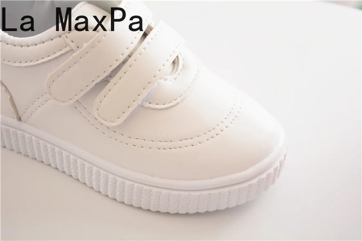 La MaxPa/2019 г. Тонкие белые прогулочные туфли с мягкой подошвой детская кожаная обувь