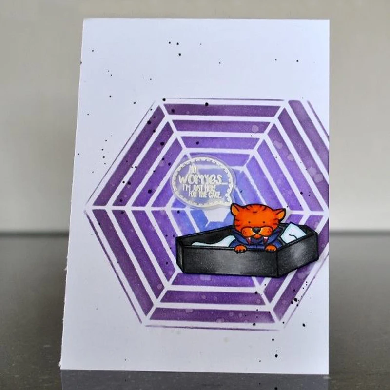 Стандартный шестиугольный трафарет Cobweb для скрапбукинга своими руками новинка