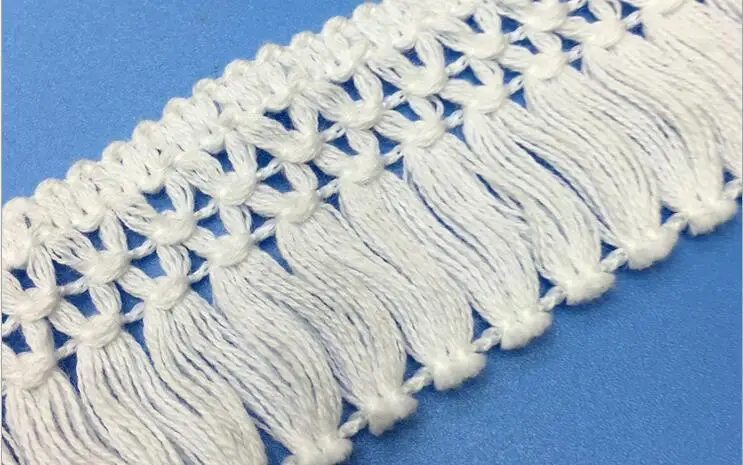 Красивая хлопковая кружевная занавеска с бахромой 5 ярдов 4 см ширина | Дом и сад