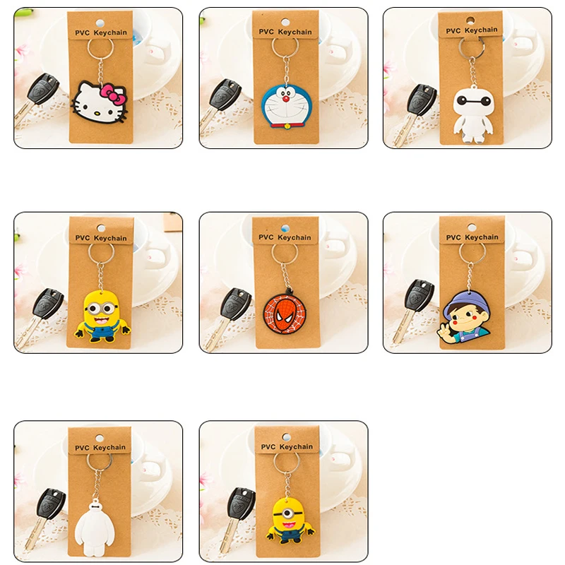 2016 много дизайнов Новый мультяшный силиконовый пластиковый милый чехол Брелок