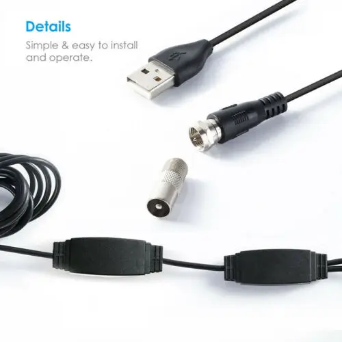 Портативная ТВ антенна для показа ТВЧ DVB T усиленная 25dBi дальность действия 200 миль