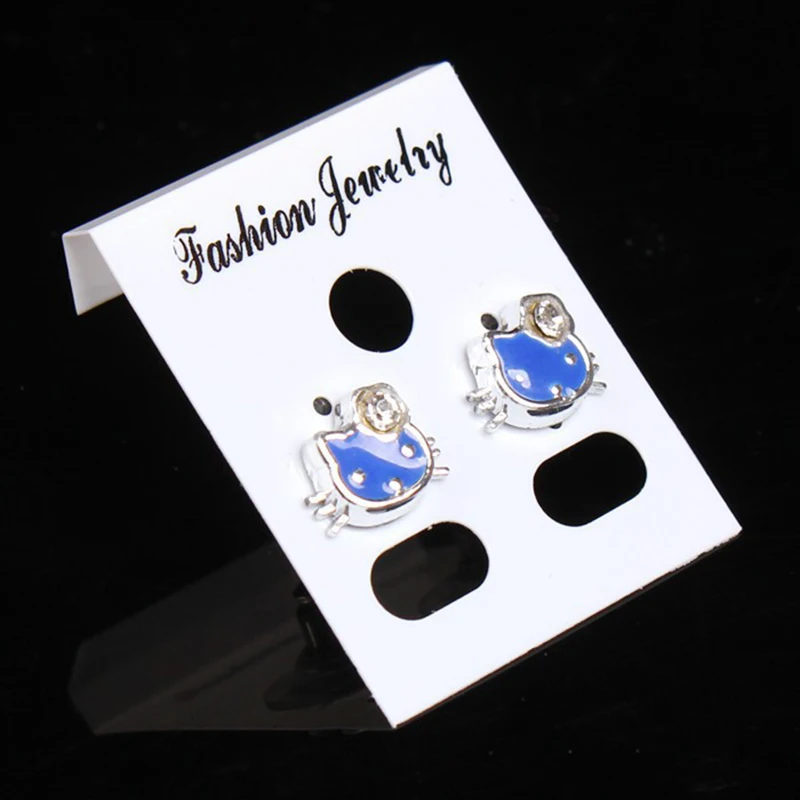 

50PCS 3.7*3cm multi color cute Stud earring HangTag card custom logo cost extra Jewelry Display packing Card Jewelry Show
