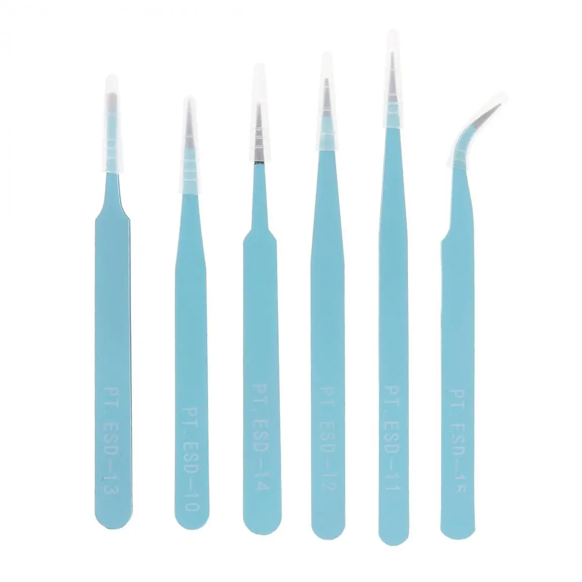 6pcs/lot Precision Tweezers Set 116mm-133mm Anti-Static Stainless Steel Tweezers for Craft, Jewelry, Electronics, Laboratory