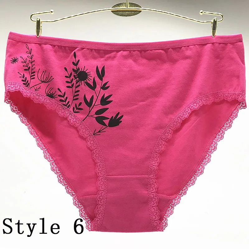 Style 6 1 шт. размера плюс 2XL 3XL 4XL женские трусы модные однотонные высокого качества 90% хлопок нижнее белье женские мягкие удобные розовые трусы - Цвет: Style 6
