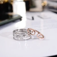 yun ruo 2020 new arrival 2 in 1 couple ring rose gold color fashion titanium steel jewelry wedding birthday gift woman not fade
