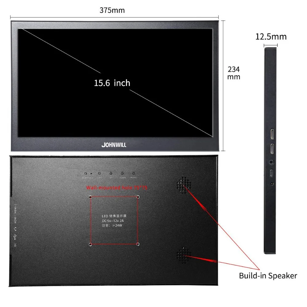 15," дюймовый 1920x1080 ips тонкий портативный игровой монитор 10 мультисенсорный экран HDMI ЖК-дисплей для Raspberry PS4 Playstation 4