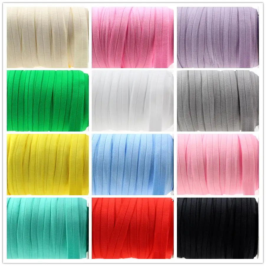 

5/8"16mm solid woven knitted grosgrain fold over elastic ribbon handmade clothing accessories sewing tool 50 yards 14 colors