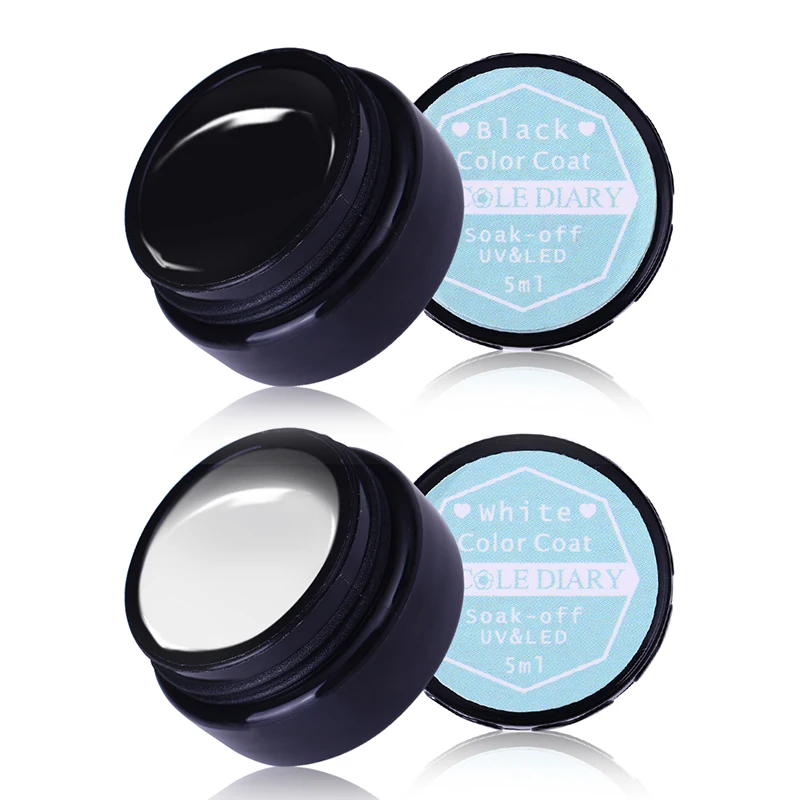 NICOLE DIARY черный белый впитывающий УФ Гель лак цветное покрытие 5 мл и светодиодный