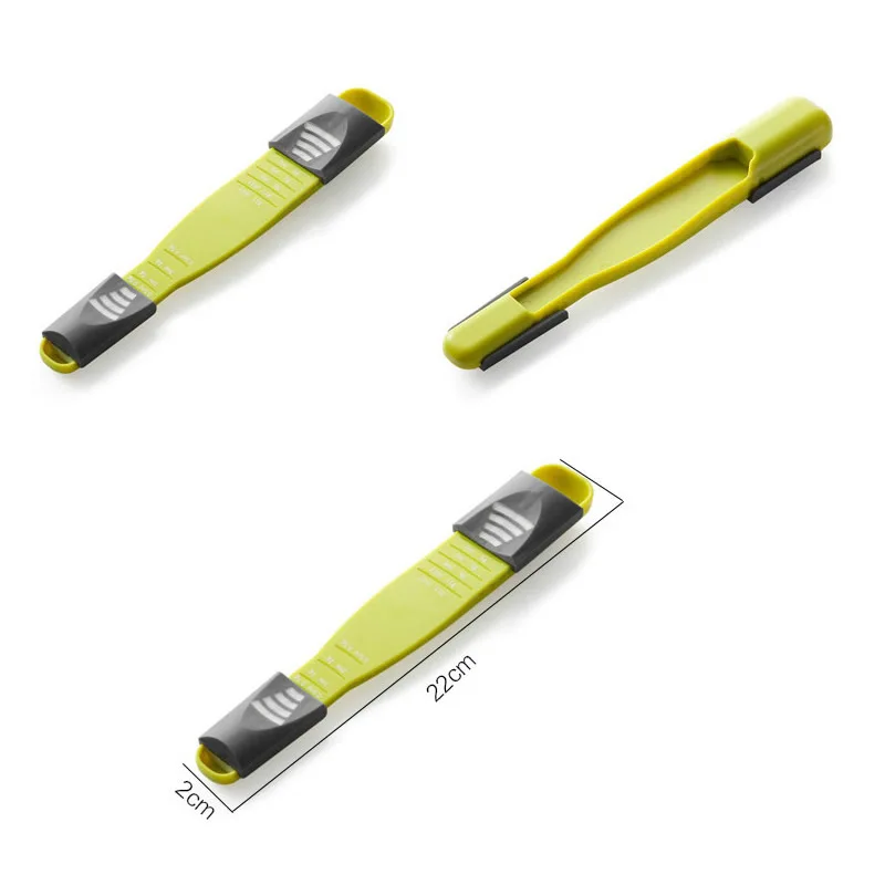 Мерная ложка с двойной головкой и шкалой 8 уровней веса регулируемая по объему