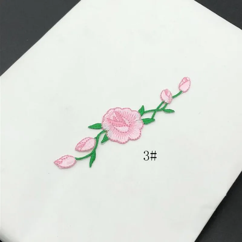 10 шт./лот маленький красный розовый вышитые розы патч для одежды утюг на куртка