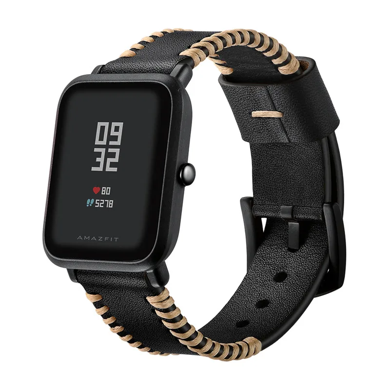Для оригинальных Xiaomi Huami Amazfit BIT ремешок кожаный браслет Смарт часы браслет Lite Bip спортивные полосы для galaxy Watch 42 мм