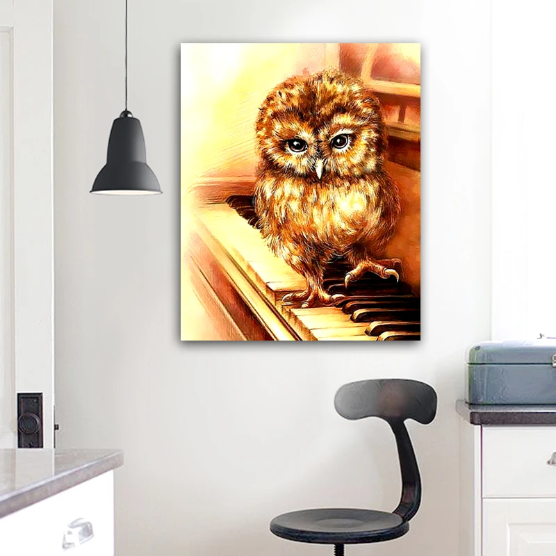Diy 5D Animal Full Round Diamond Painting Cross Stitch Cute Owl Embroidery Rhinestone Handwork Home Decor Gift | Дом и сад
