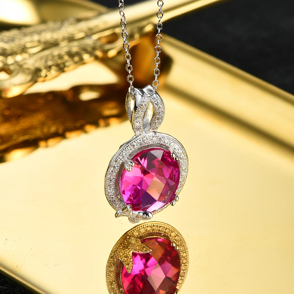 Женские серьги из серебра 925 пробы с розовым камнем 7 91 карата|fine jewelry|pendant jewelrypendant |