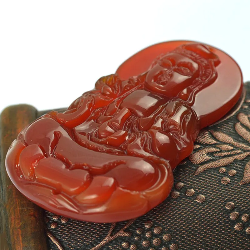 Yanting натуральный красный камень кулон Гуаньинь DIY аксессуары для ожерелья 0179 |