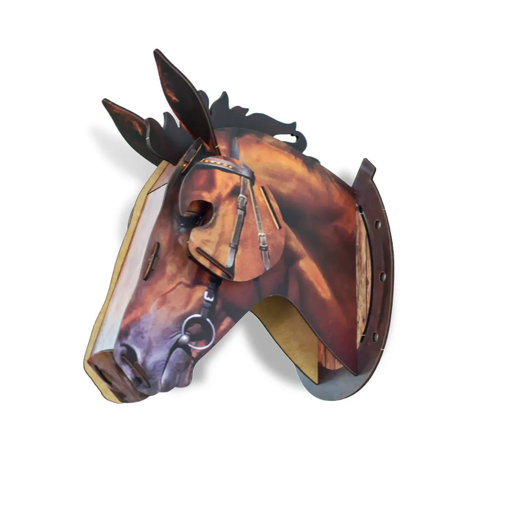 Ограниченная поставка новинка 3D деревянное ремесло животное голова лошади