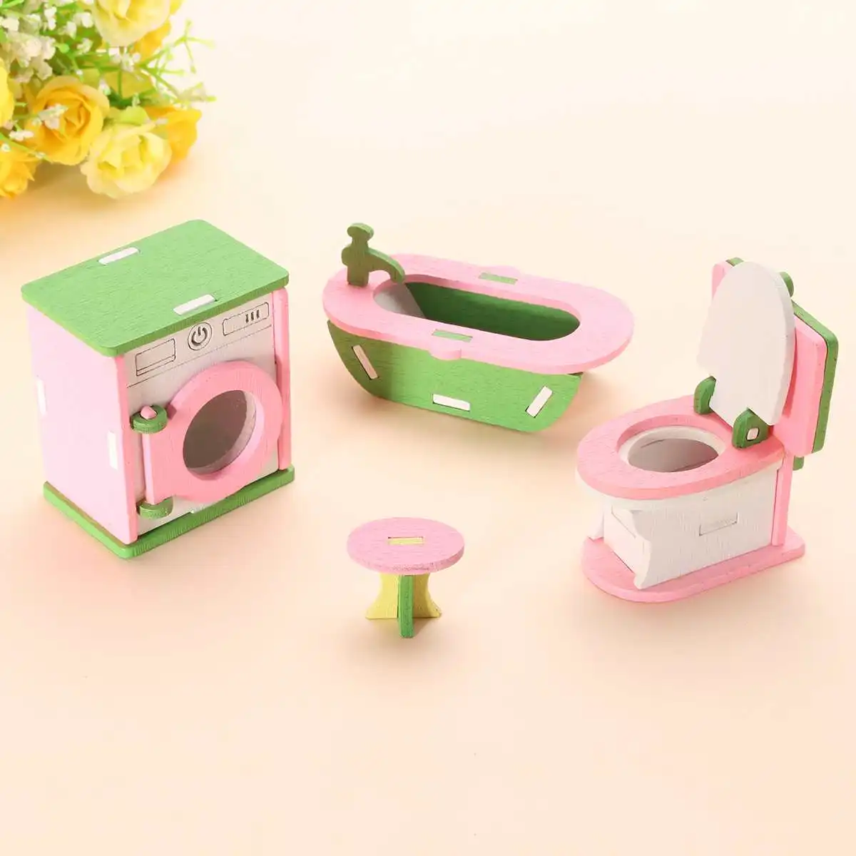Bathroom 2 Кукольный домик, миниатюрный домик для детей, ролевые игры, игрушки, строительные блоки, Edutation, игрушки, наборы, детские деревянные куклы, мебель - Цвет: Bathroom 2
