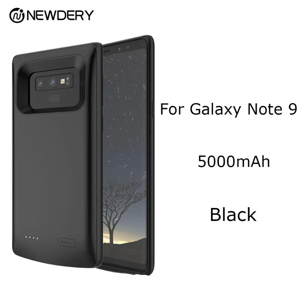 NEWDERY новые 4700 мАч ТПУ Перезаряжаемые зарядный аккумулятор чехол для samsung Note 9 S9 S9+ 5200 мА/ч, Мощность чехол для Galaxy S9 плюс - Цвет: Note 9 5000mAh Black