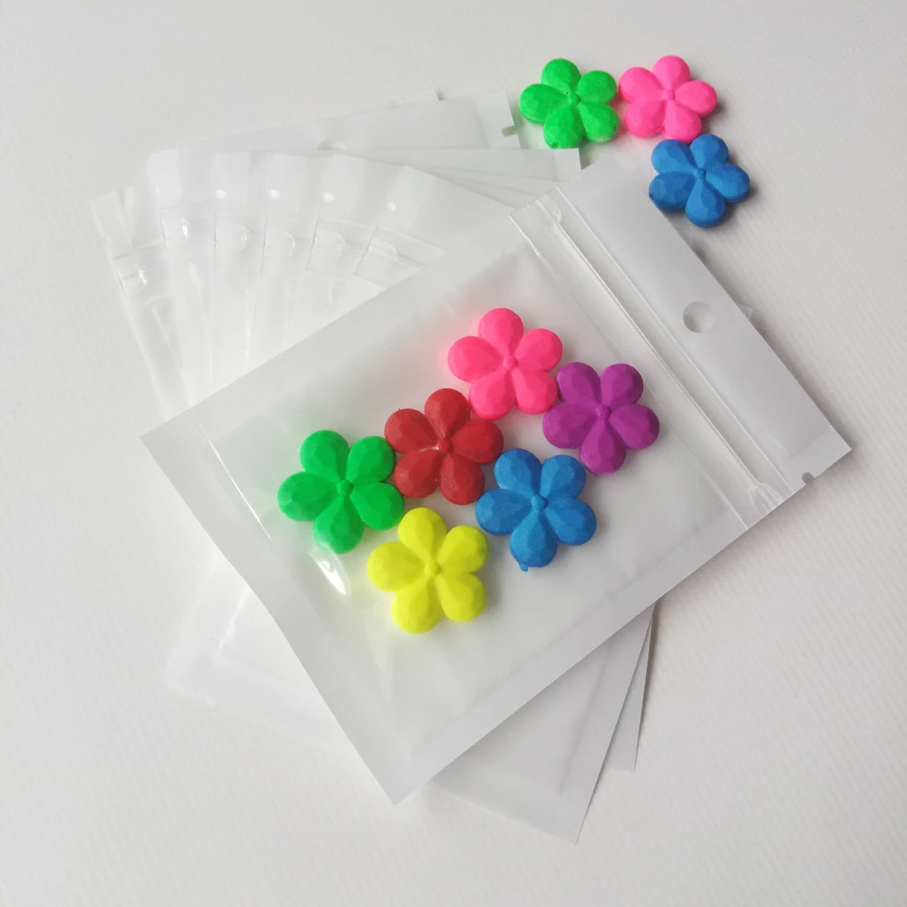 500pcs 6*10 см белый/прозрачная печать молнию Пластик упаковка полиэтиленовый пакет