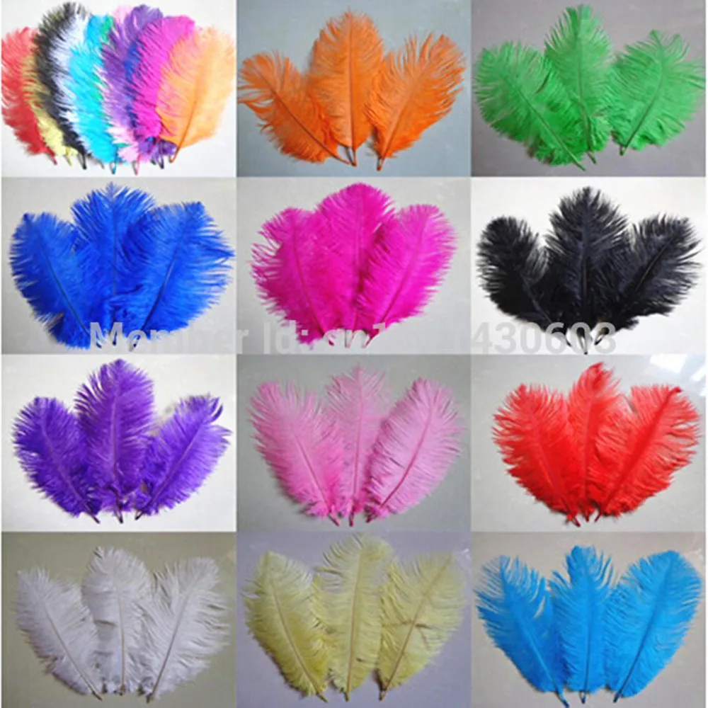 

От 45 до 50 сантиметров от 18 до 20 дюймов Натуральные разноцветные страусиные перья, страусиное перо страуса 50 шт/