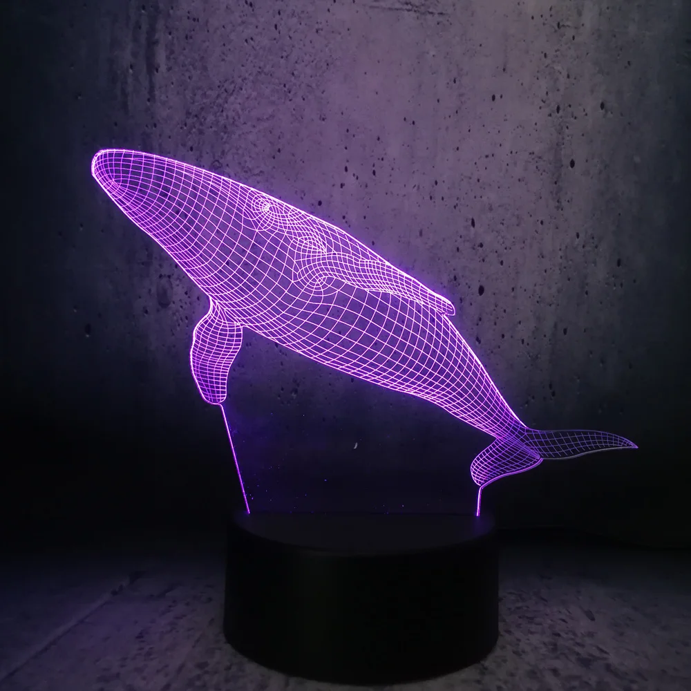 Новый детский день 3D светодиодная USB лампа Подводный мир Рыбы КИТ Cetacea визуальные