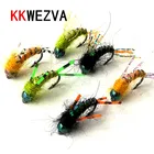 KKWEZVA 30 шт. рыболовные приманки #8 Черные крючки яркая кожа Материал Нимфа Спиннер сухая муха насекомое приманка форель Нахлыстовые мухи