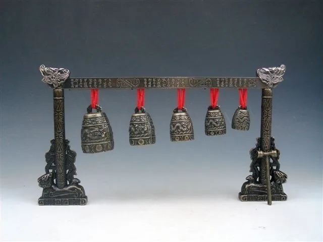 

Free shipping Meditation Gong with 7 Ornate Bells with Dragon Design