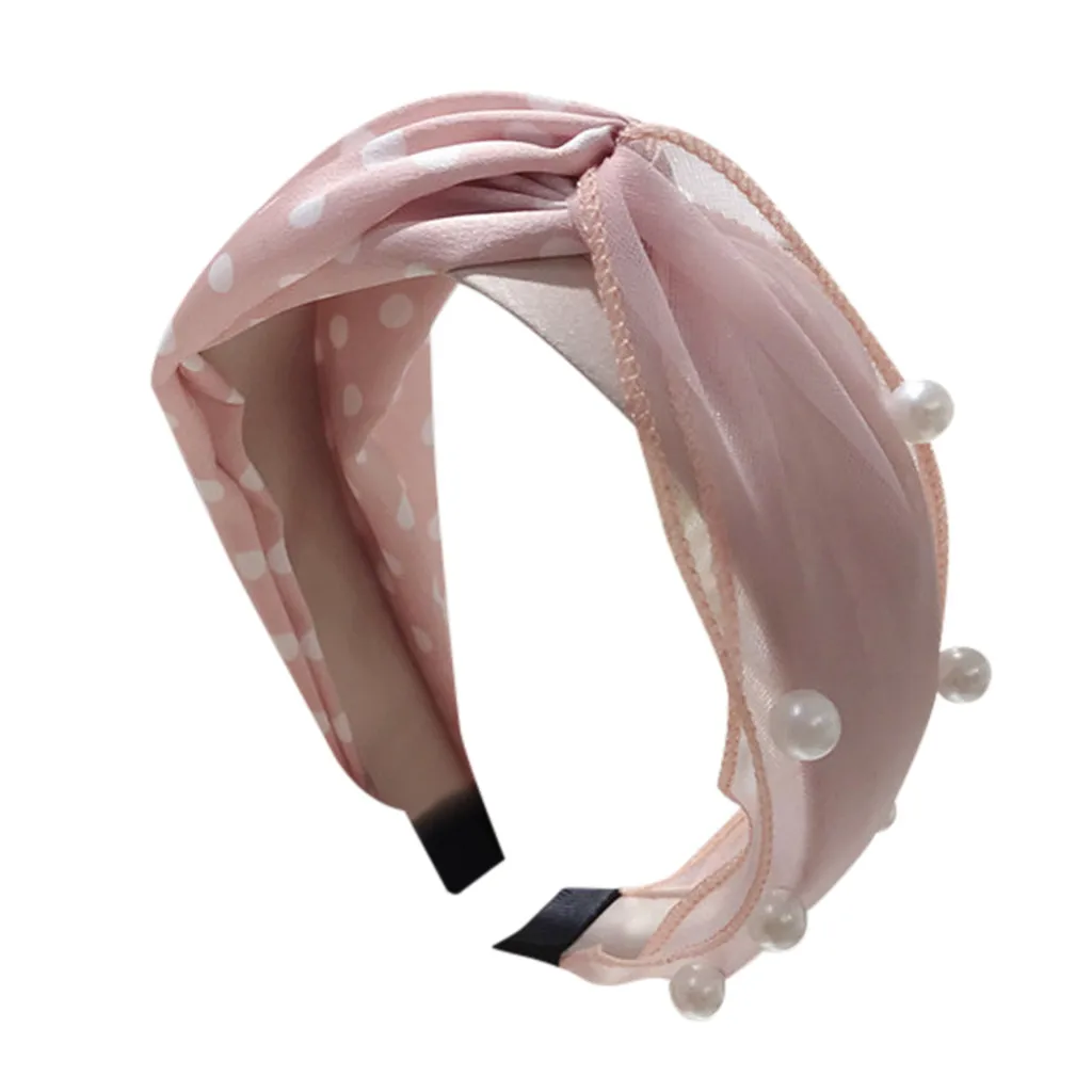 Повязка для волос с бантом и бусинами Жемчужная на голову женщин пляжный