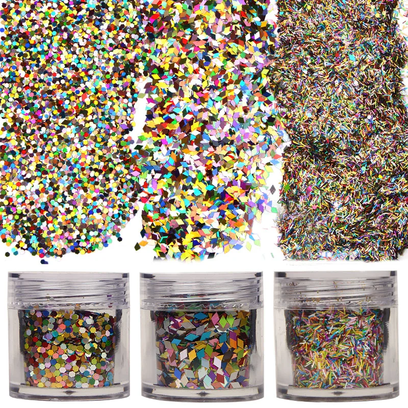 5 г Голографический лазерный маникюр ногтей Блеск пыли Советы украшения формы