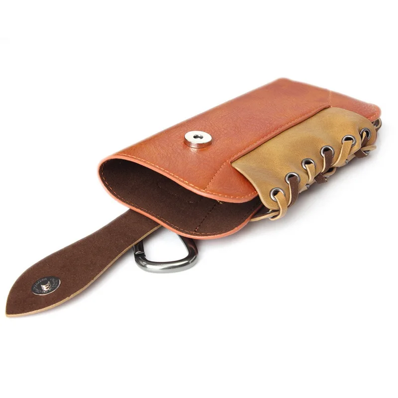 

BISI GORO on the belt phone waist bag fashion hollow out protection plus phone case PU leather Wear-resistant heuptas heren