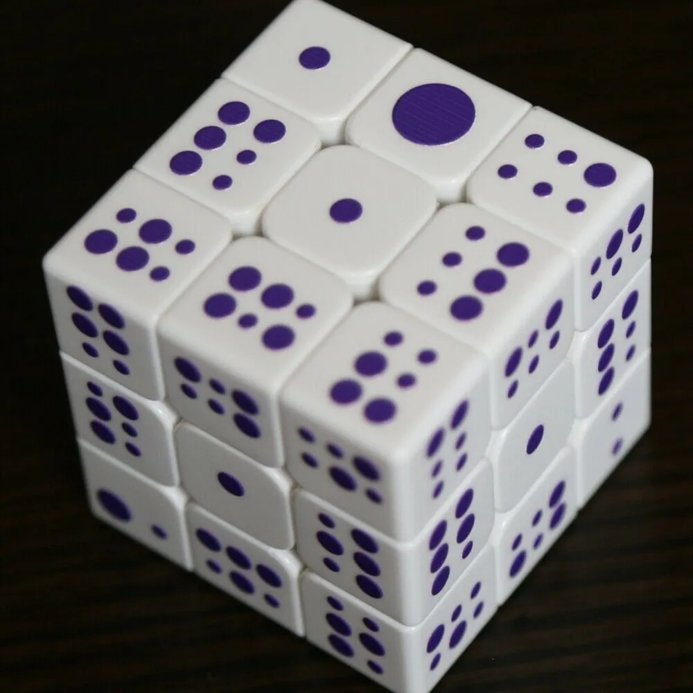 3x3x3 рельефный эффект брейл УФ печать скорость магический куб iq игра Твист Головоломка для слепого зрения Seakness Необычные кубические мозговые Прорезыватели 3х3