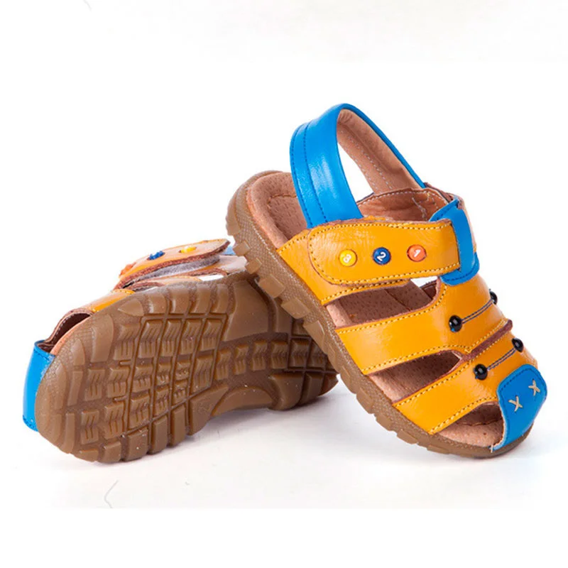 Модные сандалии с закрытым носком для мальчиков детская летняя обувь детские