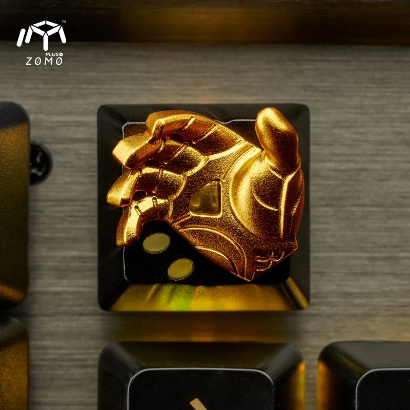 Gold finger 1 шт. ZOMO 3D алюминиевый сплав ключ крышка полностью Металлическая механическая клавиатура Ключ Крышка для Dota 2 сердце Tarrasque Warcraft Манта стиль - Цвет: Gold finger