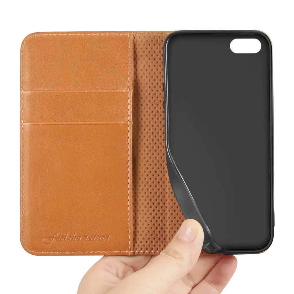 Чехол бумажник SHIELDON для iPhone 5/5s/se【натуральная кожа ID Holder【Card Слоты kickstand【card