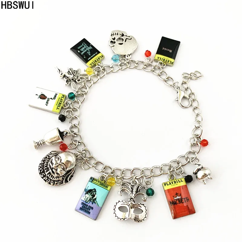 

Broadway Musicals A Damsel In Distress Macbeth Romeo & Bernadette Charm Bracelet Gifts for Woman Girl