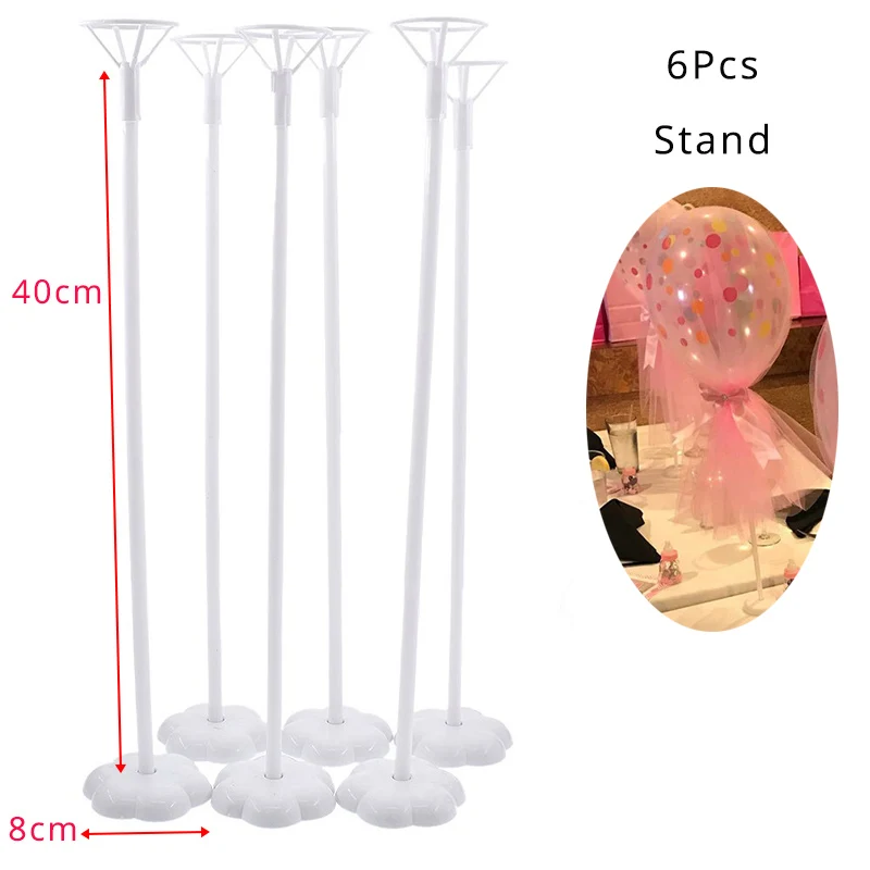 6pcs table stand Cyuan шары на день рождения или свадьбу колонна-подставка латексный стол плавающий держатель воздушных шаров палка стенд Арка зажимы для детей вечеринок - Цвет: 6pcs table stand