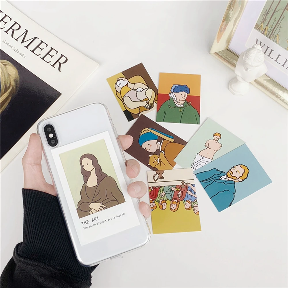 Мягкий прозрачный чехол из ТПУ для iphone 7 8 Plus XR XS Max картина маслом X Xs 6 6s с картами
