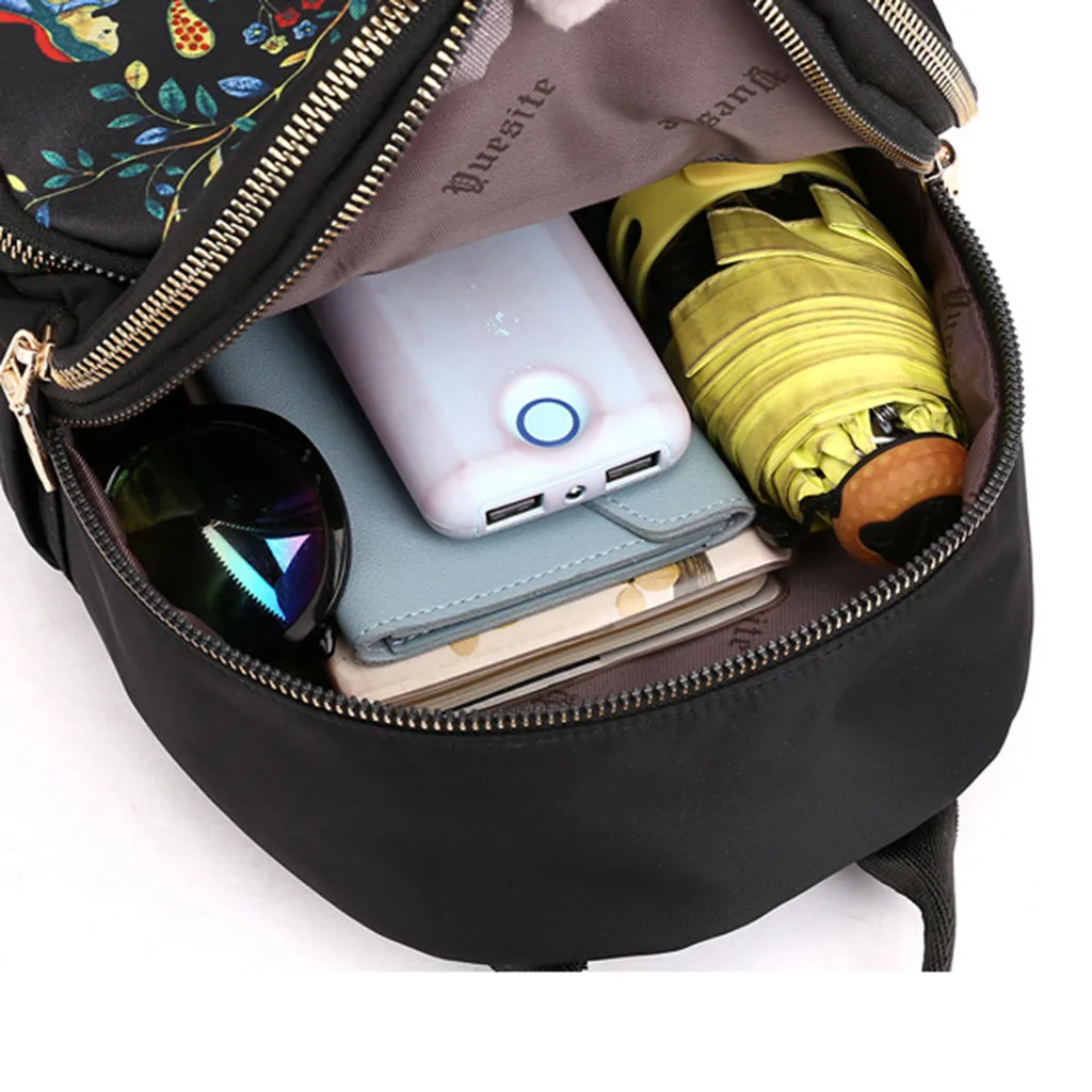 

Aelicy Women Nylon Waterproof Retro Floral Print Backpack School Purse Backpack Satchel Travel Bag Zippers Girls School Bag