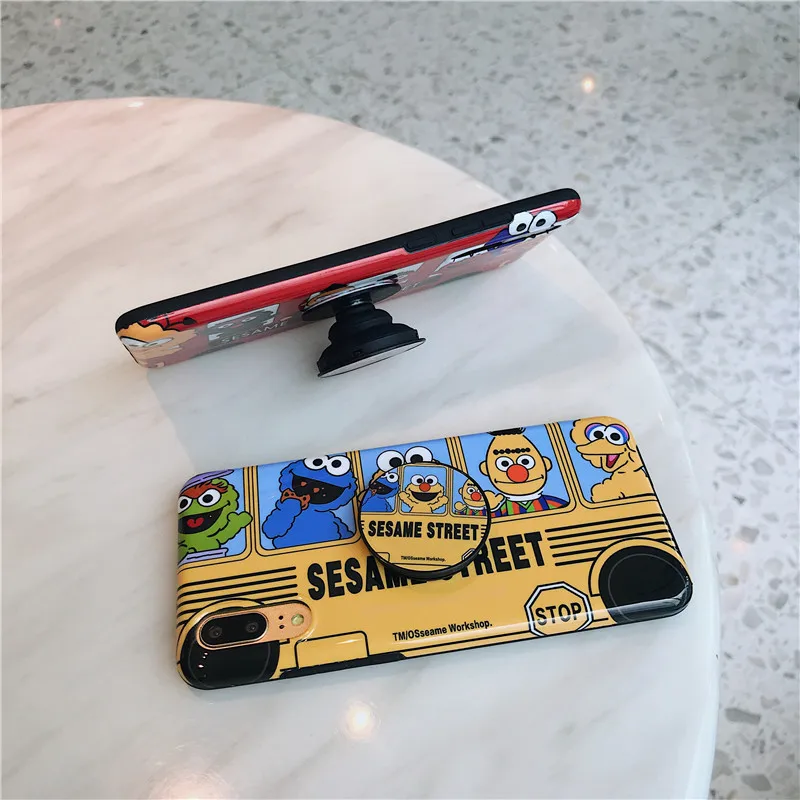 Милый чехол для телефона Meachy Sesame Street Huawei P20 Pro Honor 9 honor 10 с подставкой задняя крышка