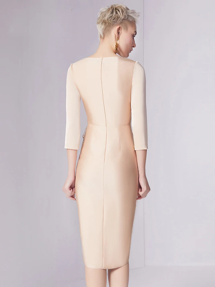 Женское жаккардовое платье с оборками на Подоле и рукавом 3/4 | Женская одежда