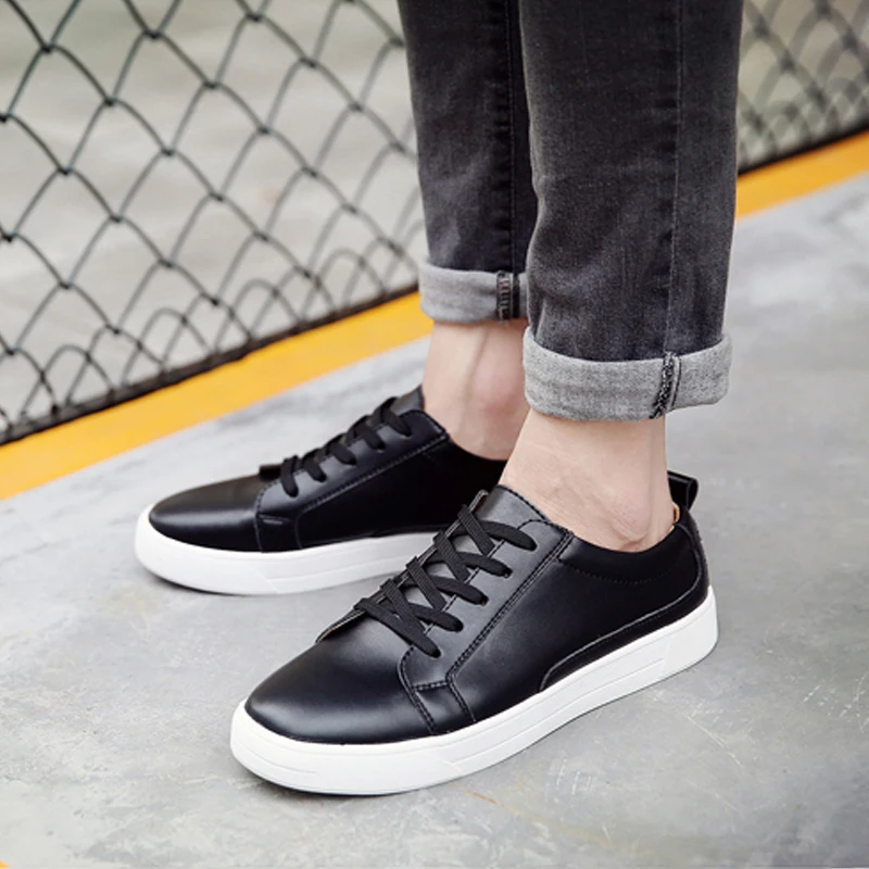 Мужские повседневные кожаные кроссовки удобная прогулочная обувь Мягкая Белая